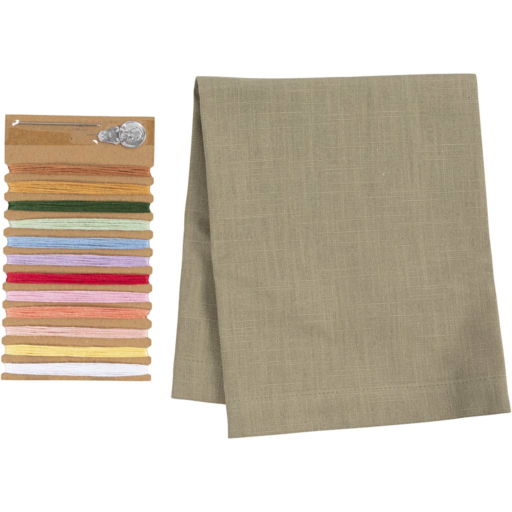 Mini Craft Kit Tikkimine, salvrätik, tolmune roheline, 1 pakk - Image 4