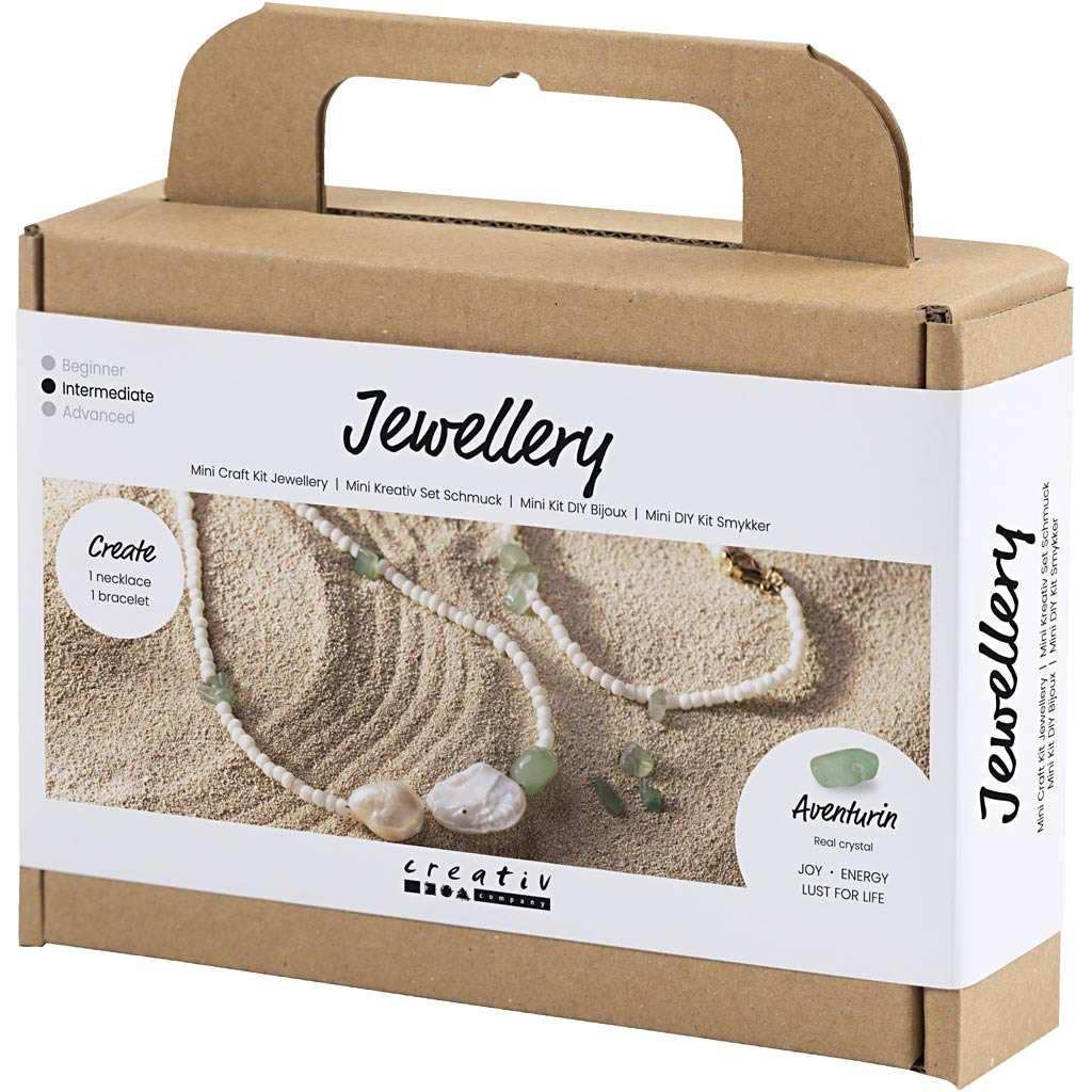 Mini Craft Kit Ehted, Aventuriinist kaelakee ja käevõru, 1 pakk - Image 3