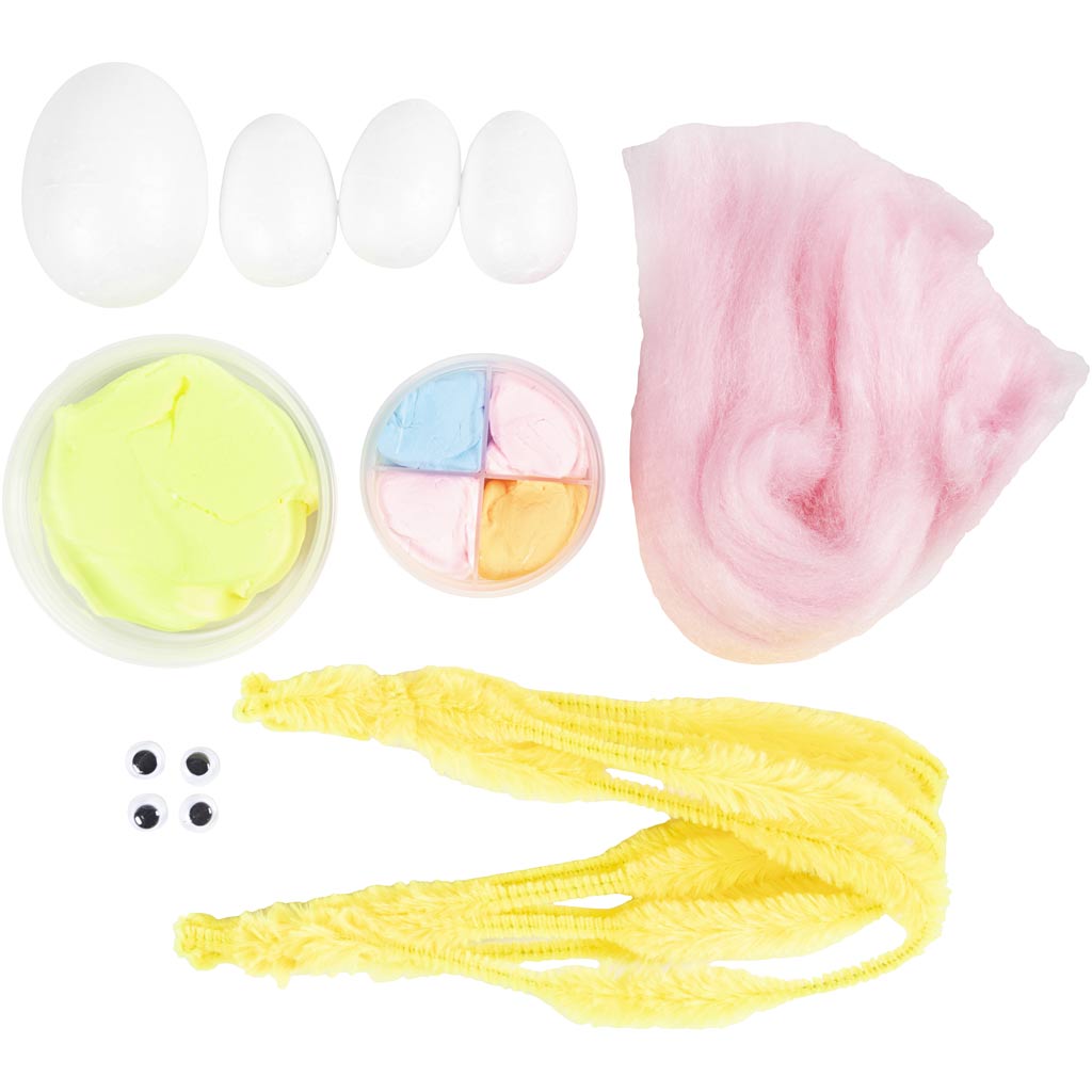 Mini Craft Kit Modelling, Easter Family, helesinine, oranž, pastellroosa, helekollane, 1 pakk - Image 4