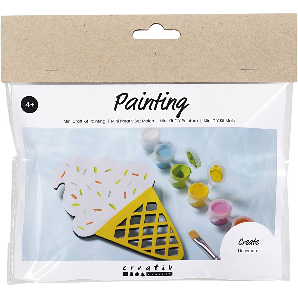 Mini Craft Kit värvimine, Jäätisekoonus, erinevad värvid, 1 pakk