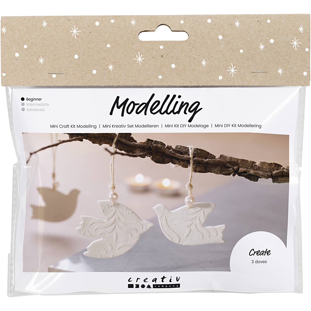 Mini Craft Kit Modelling, tuvid, naturaalvalge, 1 pakk