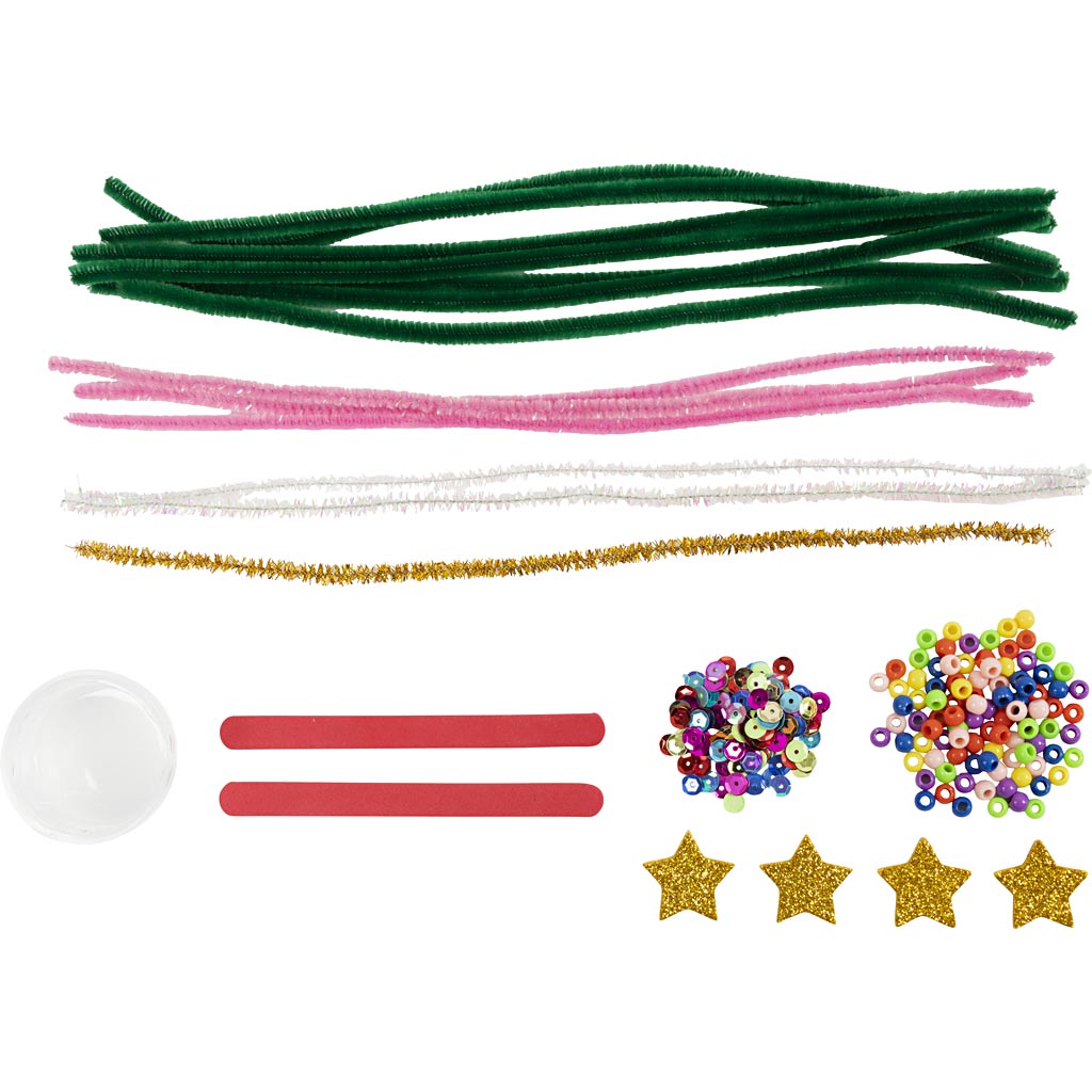 Mini Craft Kit Dekoratsioon, südamed ja jõulupuud, 1 pakk - Image 3