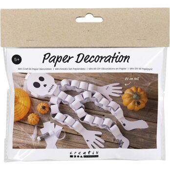 Mini Craft Kit paberkaunistused, skelett, must/valge, 1 pakk