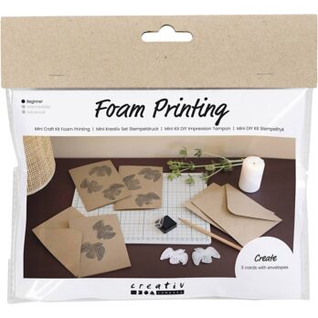 Mini Craft Kit Foam Printing, kaart tuttidega, beež, 1 pakk