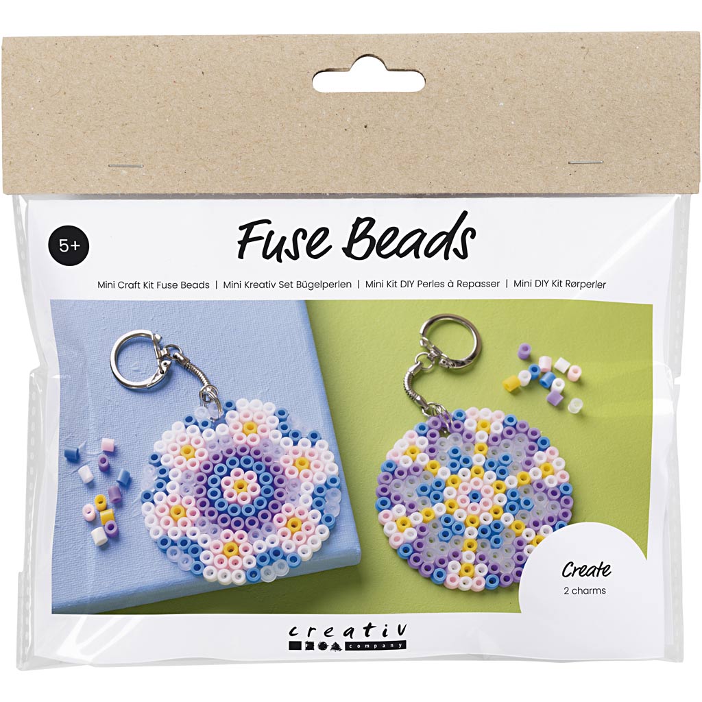 Mini Craft Kit Fuse Beads, Charms/bag decorations, assortii värvid, 1 pakk