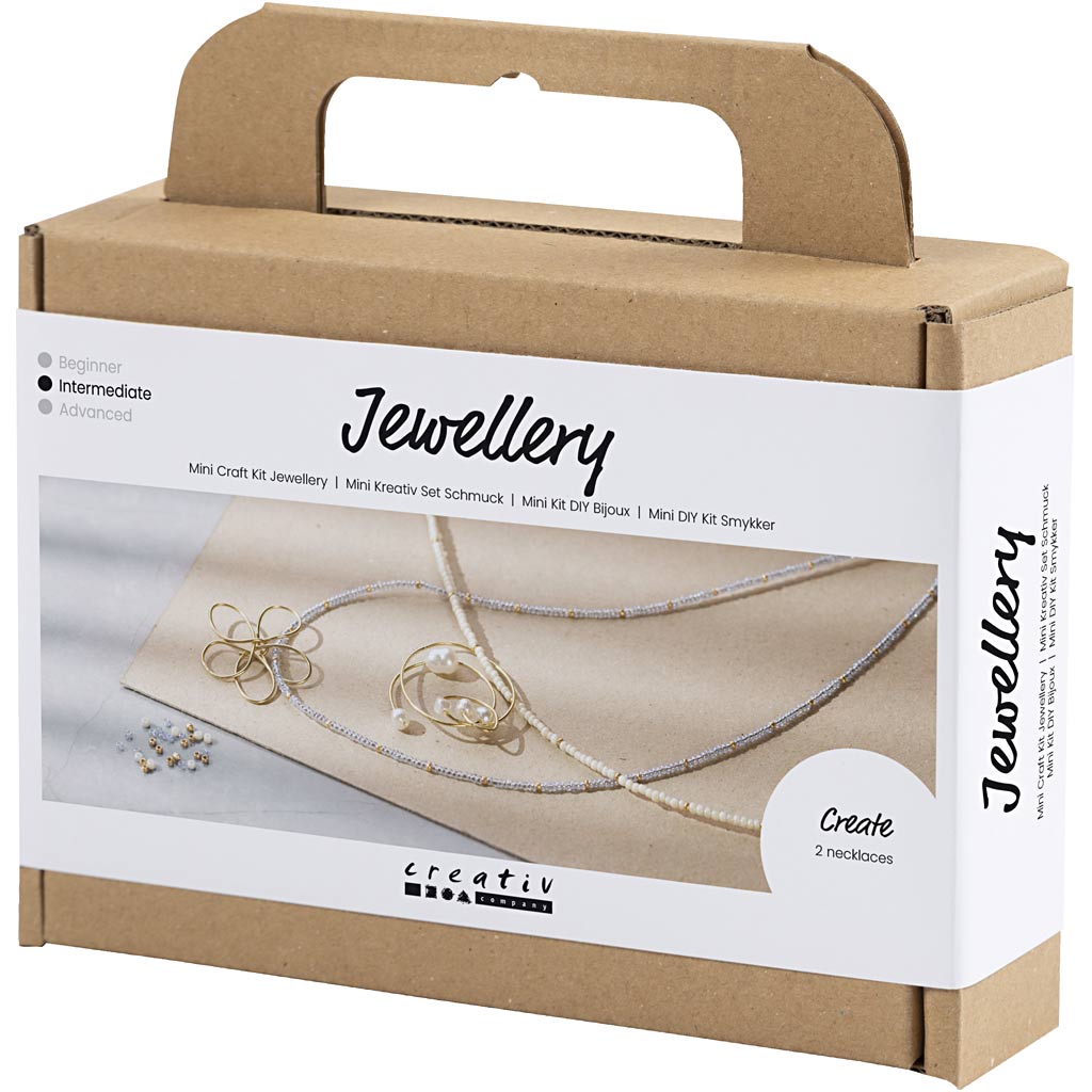 Mini Craft Kit Ehted, kaelakee koos traat ripatsiga, kullatud, 1 pakk - Image 3