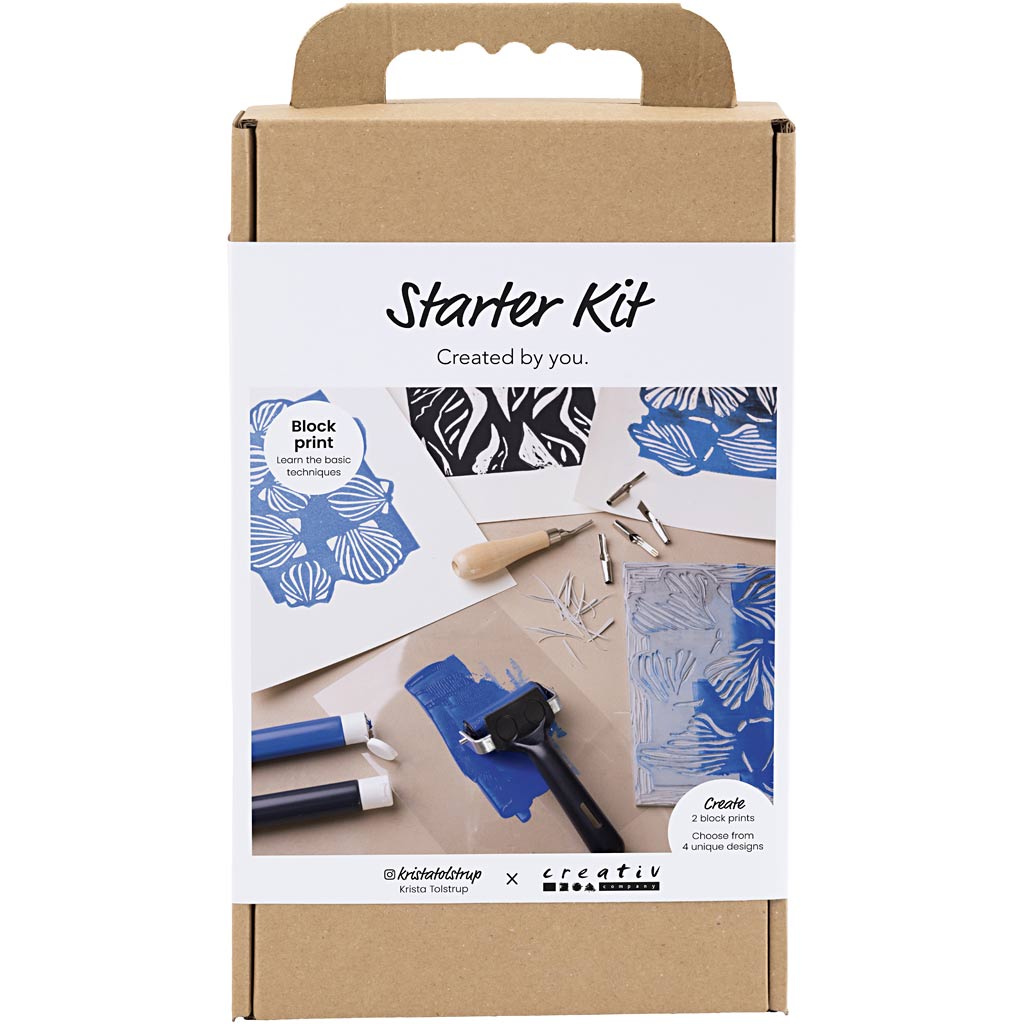 Starter Craft Kit Block Printing, 1 pakk