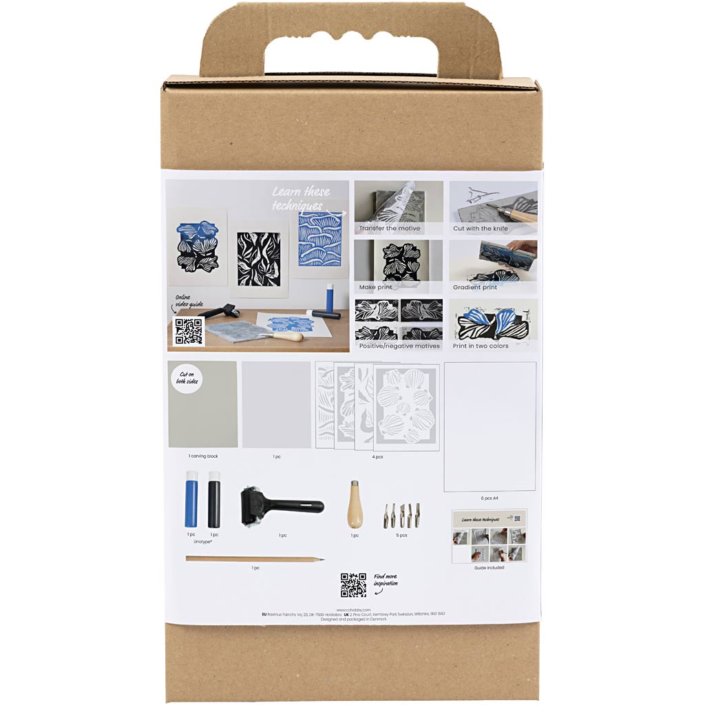 Starter Craft Kit Block Printing, 1 pakk - Image 2
