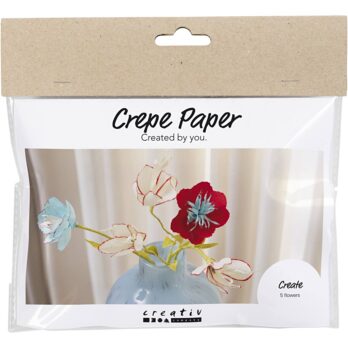 Mini Craft Kit Krepppaber, krepplilled, pastelsed värvid, 1 pakk