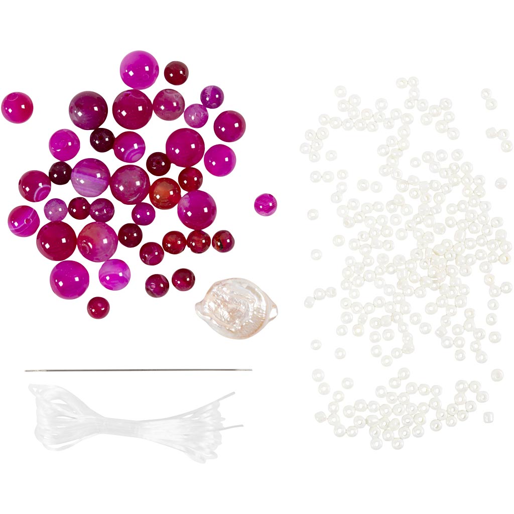 Mini Craft Kit Ehted, kaelakee ja käevõru, roosa, 1 pakk - Image 4