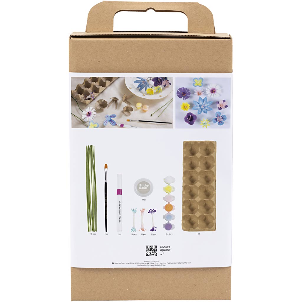 Käsitöökomplekt munakartongist lilled, pastelsed värvid, 1 pakk - Image 2