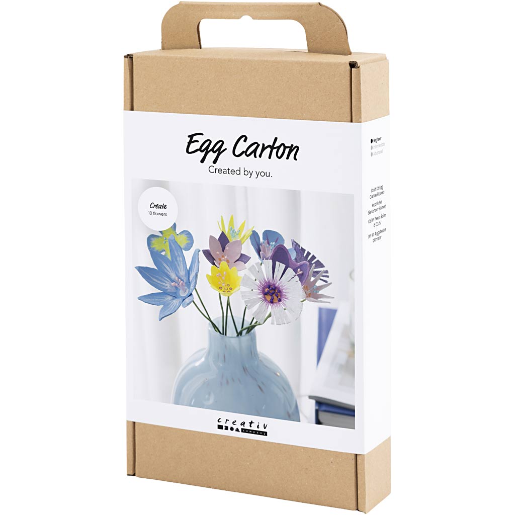 Käsitöökomplekt munakartongist lilled, pastelsed värvid, 1 pakk - Image 3