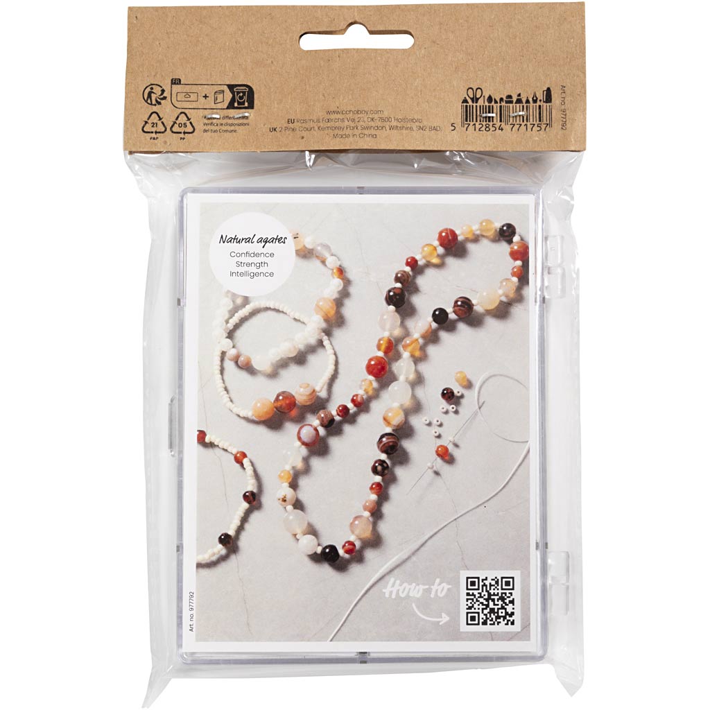 Craft Mix Ehted, akaadid, suurus 2,6-10 mm, augu suurus 0,8-1,8 mm, ca. 1480 tk, värvide valik, 1 pakk. - Image 3