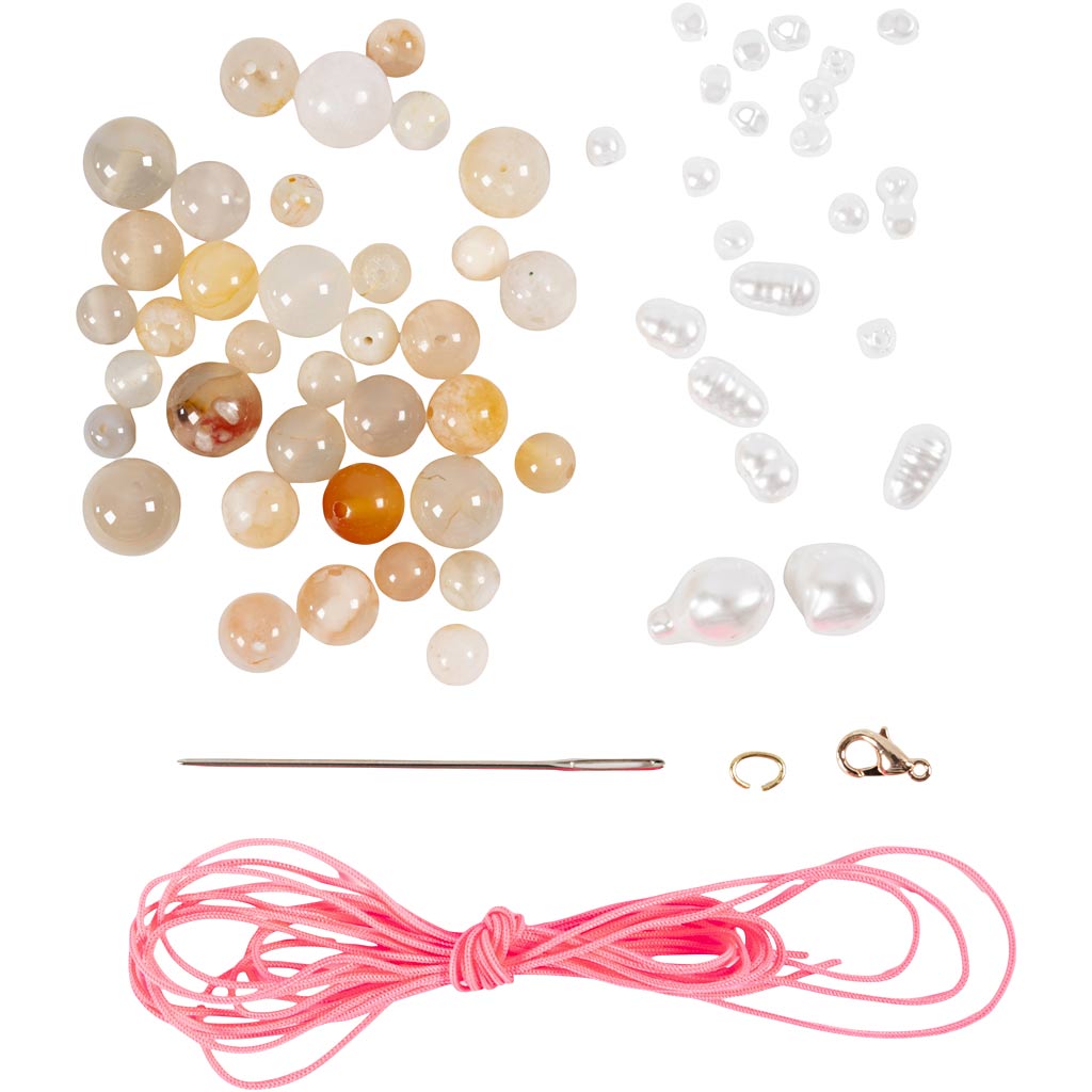 Mini Craft Kit Ehted, kaelakee ja käevõru, roosa, 1 pakk - Image 4