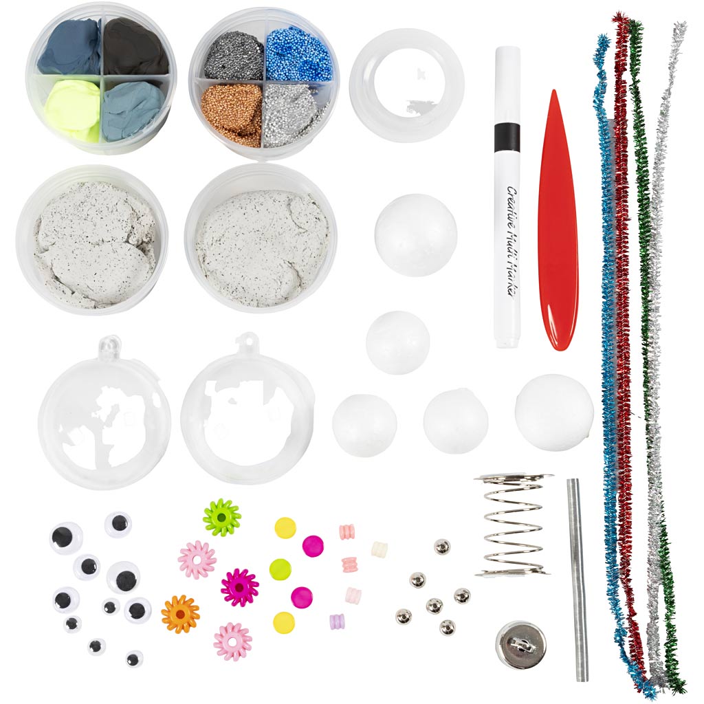 Craft Kit Modelling, Robot, sinine, hall, punane, hõbetatud, 1 pakk - Image 4