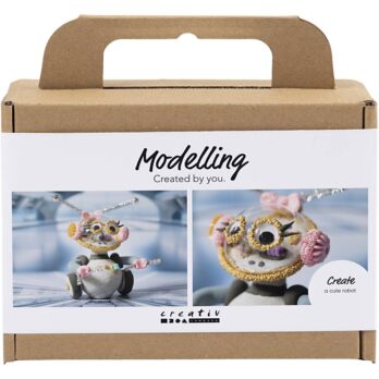 Mini Craft Kit modelleerimine, robot, hall, roosa, 1 pakk