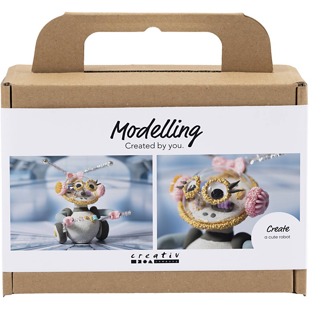 Mini Craft Kit modelleerimine, robot, hall, roosa, 1 pakk