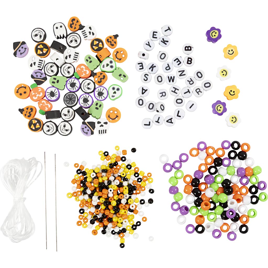 Mini Craft Kit Ehted, kaelakeed ja käevõrud, halloweeni värvid, 1 pakk - Image 4