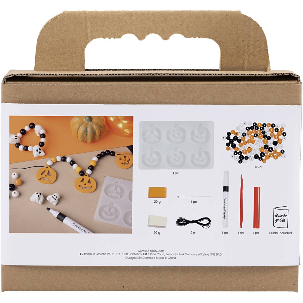 Mini Craft Kit Ehted, kaelakee ja käevõru, halloween värvid, 1 pakk - Image 2