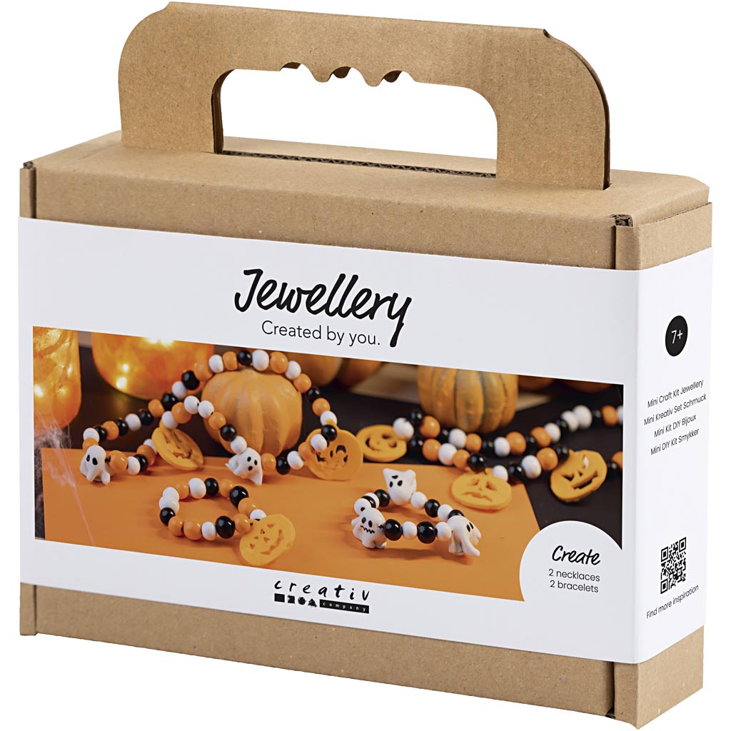 Mini Craft Kit Ehted, kaelakee ja käevõru, halloween värvid, 1 pakk - Image 3