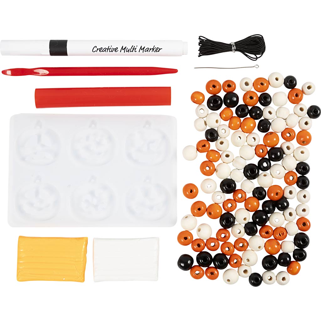 Mini Craft Kit Ehted, kaelakee ja käevõru, halloween värvid, 1 pakk - Image 4