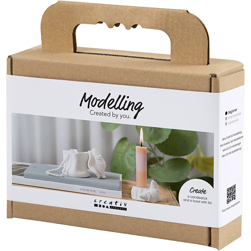 Mini Craft Kit Modelling, Küünlajalg koos kestadega, naturaalvalge, 1 pakk - Image 3
