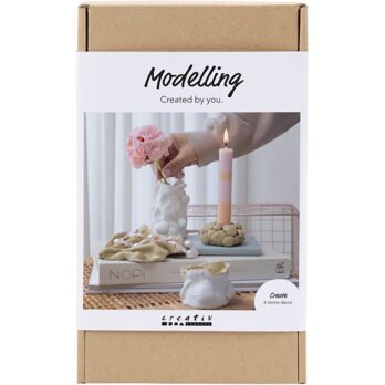 Craft Kit Modelling, vaasid ja küünlaalused, beež, elevandiluu, naturaalvalge, 1 pakk