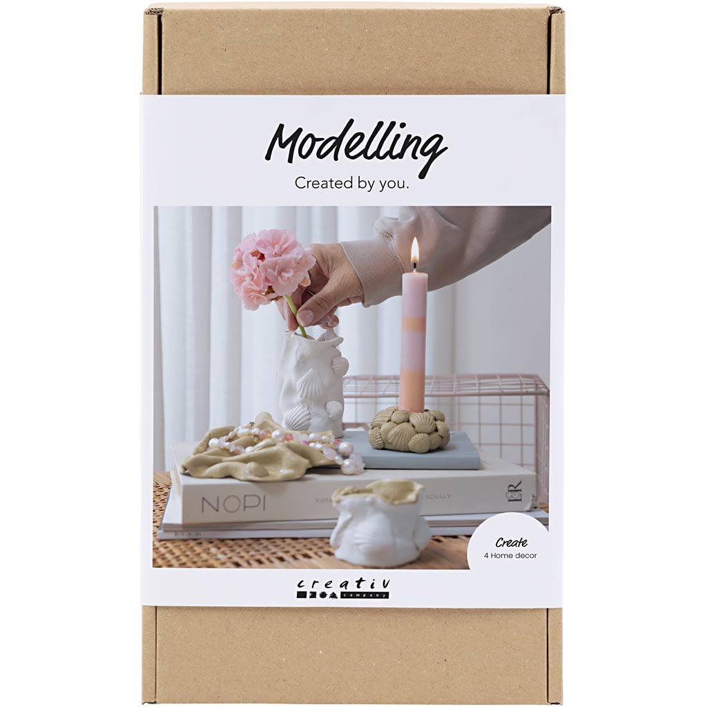 Craft Kit Modelling, vaasid ja küünlaalused, beež, elevandiluu, naturaalvalge, 1 pakk