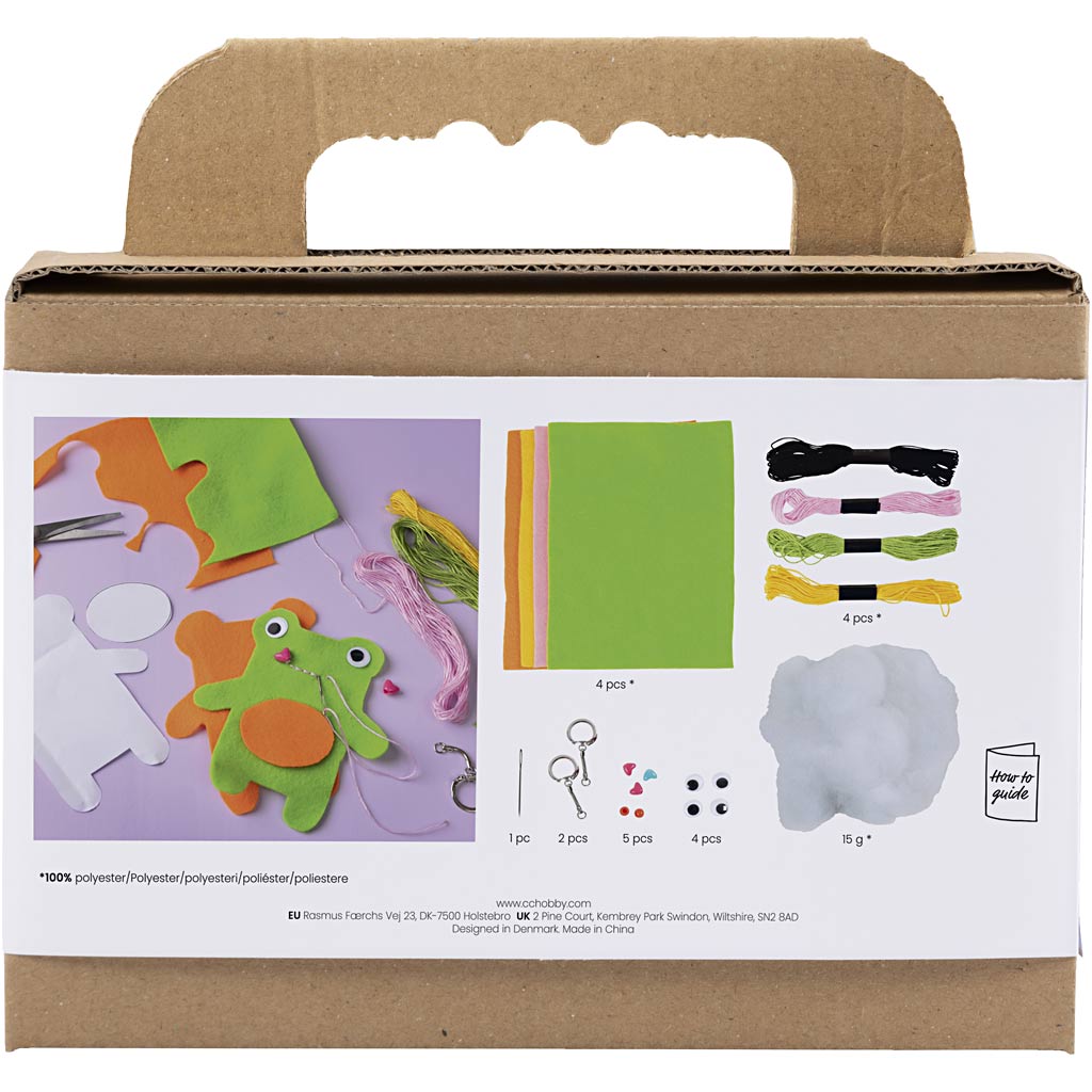 Mini käsitöökomplekt Õmblus, konn ja teddy, erinevad värvid, 1 pakk - Image 2