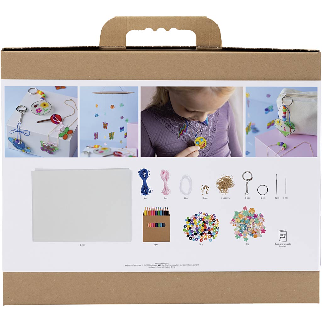 Group Craft Kit Shrink Plastic, mobiiltelefon, kaelakee, käevõru, võtmehoidja, erinevad värvid, 1 pakk - Image 2