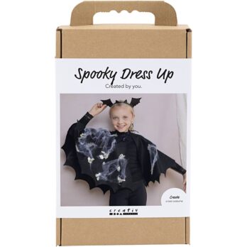 Craft Kit Spooky kostüüm, nahkhiirte kepp ja peapael, must, must glitter, 1 pakk