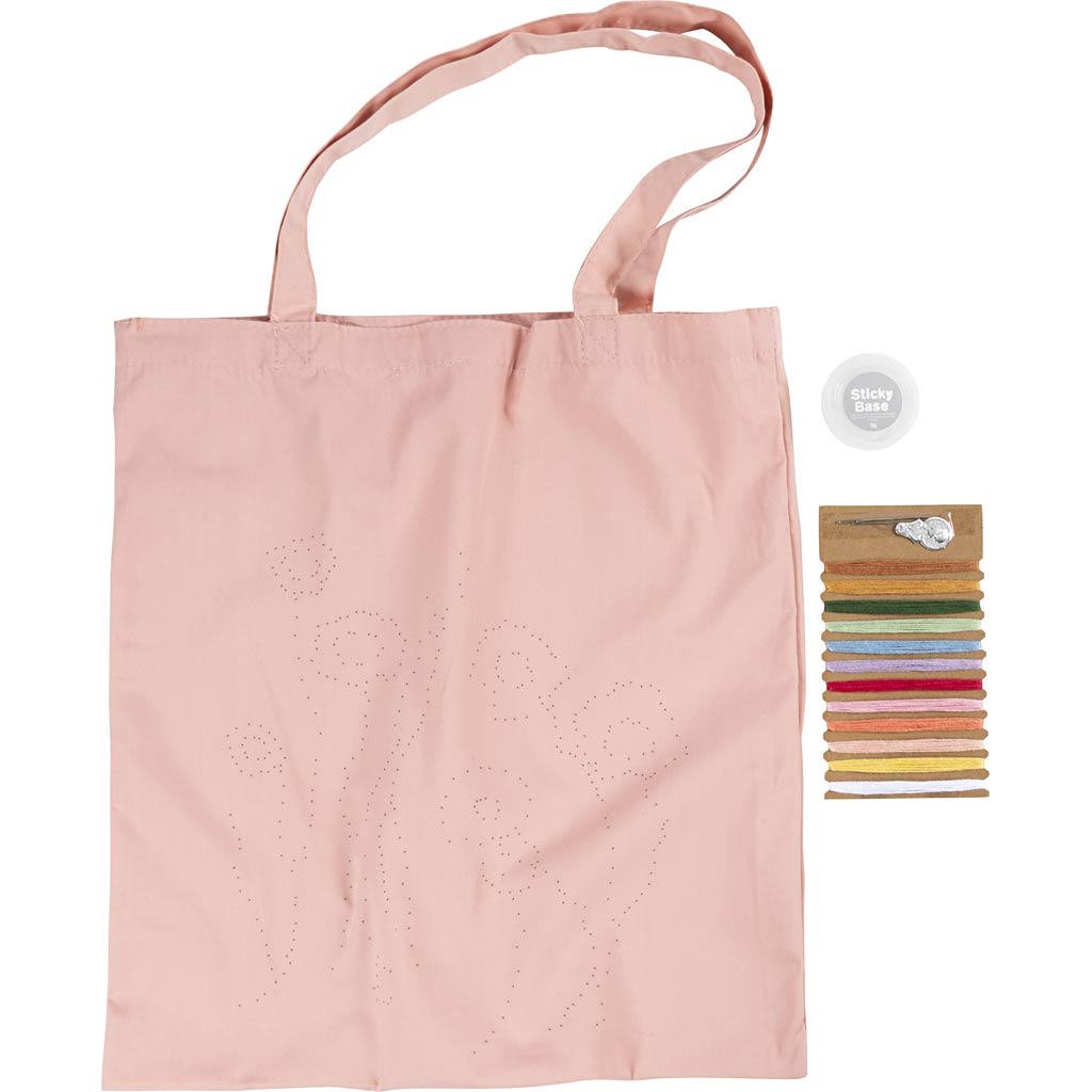 Käsitöökomplekt Tikkimine, kott, pehme roosa, 1 pakk - Image 4