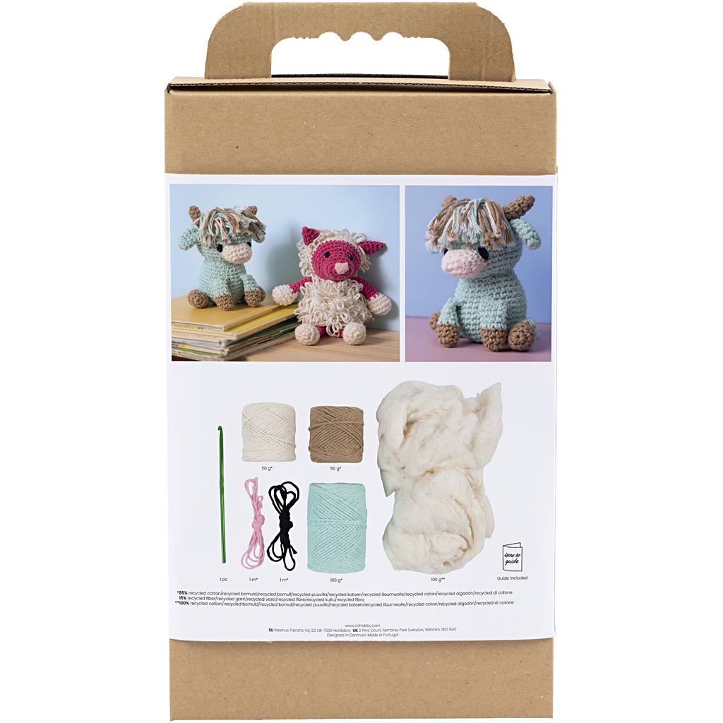 Käsitöökomplekt Amigurumi , lehm, beež, piparmünt, 1 pakk - Image 2