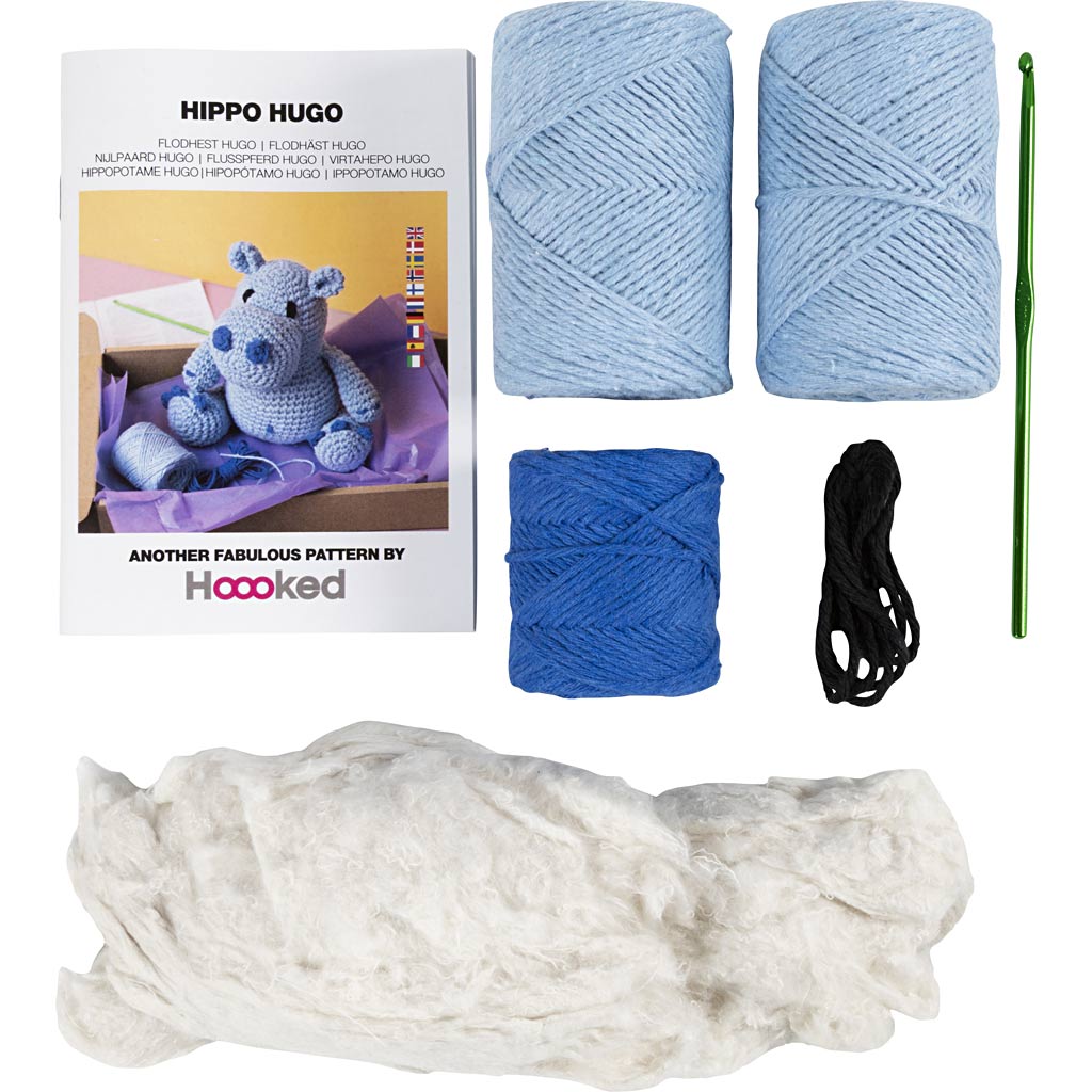 Käsitöökomplekt Amigurumi , jõehobu, sinine, helesinine, 1 pakk - Image 4