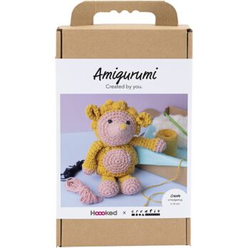 Käsitöökomplekt Amigurumi , Siil, heleroosa, soe kollane, 1 pakk