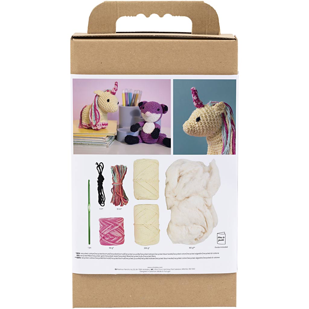 Käsitöökomplekt Amigurumi , Ükssarvik, vikerkaarevärvid, 1 pakk - Image 2