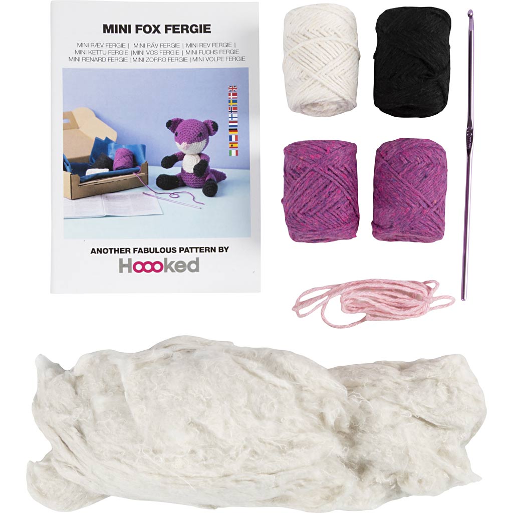 Käsitöökomplekt Amigurumi , Fox, must, ploom, 1 pakk - Image 4