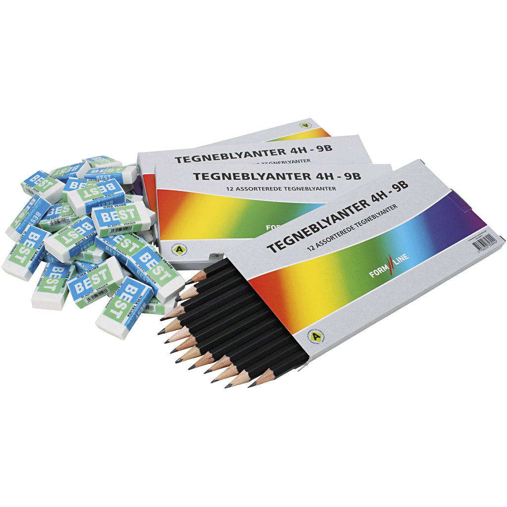 Joonistuskomplekt, B,2B,4B,5B,6B,8B,9B,HB,H,2H,3H,4H, 1 pakk