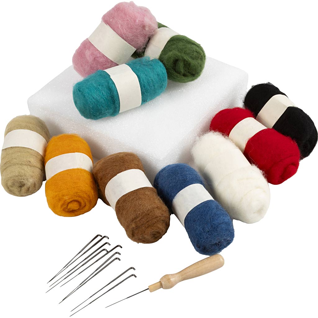 Group Craft Kit Nõelviltimine, erinevad värvid, 1 komplekt