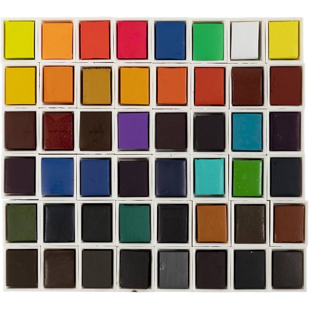 Art akvarell, ½-pann, suurus 10x15x20 mm, standardvärvid, 48 värvi/ 1 pakk - Pilt 8