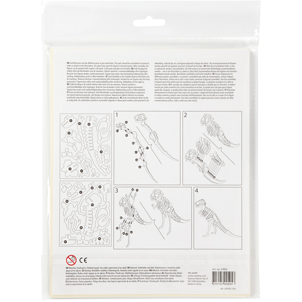 3D ehitusfiguur, dinosaurus, suurus 33x8x23 cm, 1 tk. - Image 3