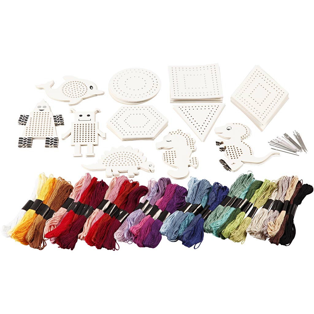 Group Craft Kit Tikkimisfiguurid, suurus 8-17 cm, erinevad värvid, 1 komplekt. - Image 2