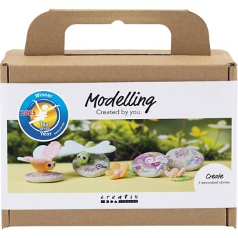 Mini Craft Kit Modelling, kivi koos putukaga, hall, hele roosa, hele türkiissinine, 1 pakk