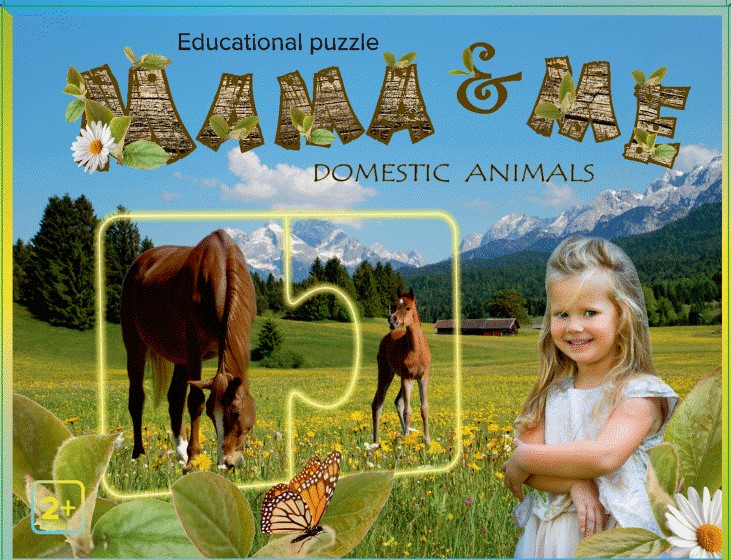 Õpetlik pusle Mama ja mina, Kodused Loomad, ingl., 2+