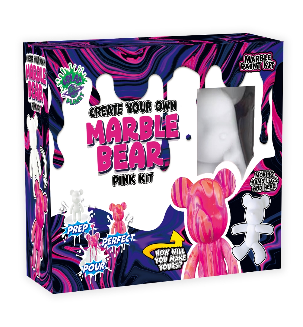 Splat Planet Marble Bear meisterduskomplektiga, roosa