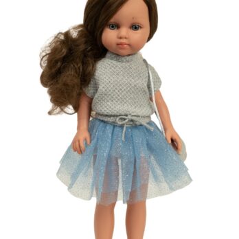 Arias nukk Carlota sinises seelikus, 36 cm