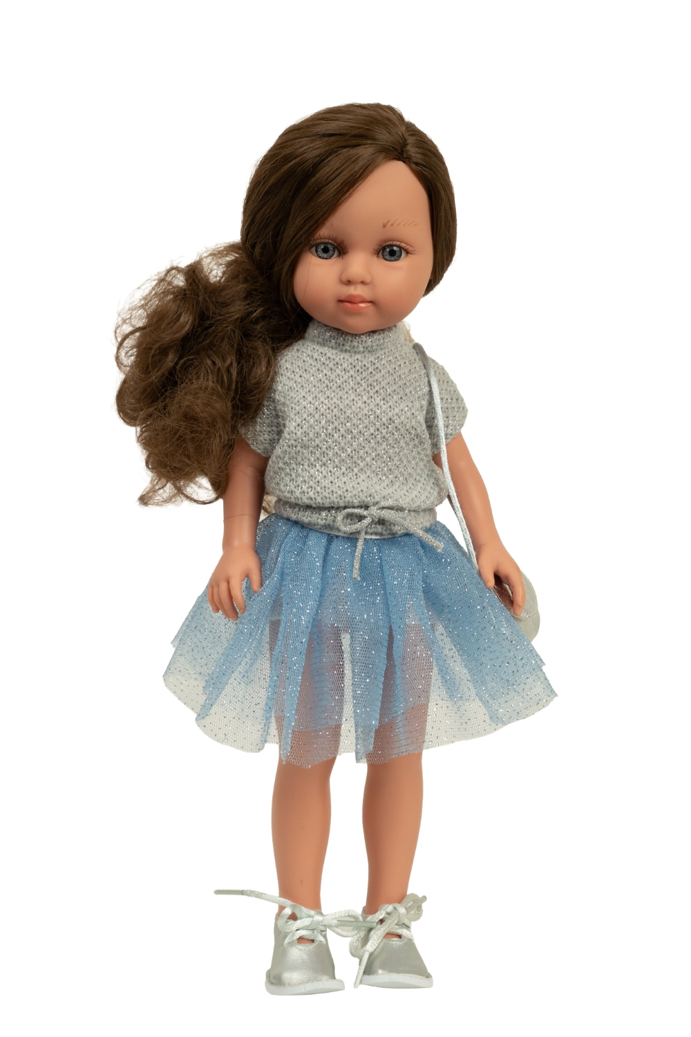 Arias nukk Carlota sinises seelikus, 36 cm