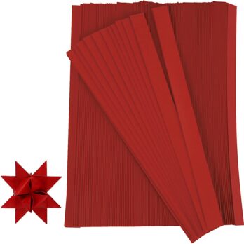 Paberist tähtede ribad, pikkus: 45 cm, läbimõõt: 4,5 cm, laius: 10 mm, punased, 100 tk/pakk
