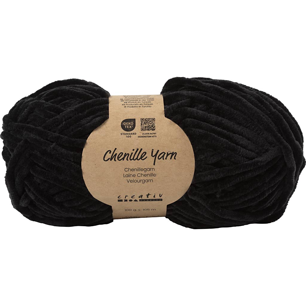 Veluurlõng, pikkus: 105 m, vardad nr 5–6, must, 100 g / 1 kerake