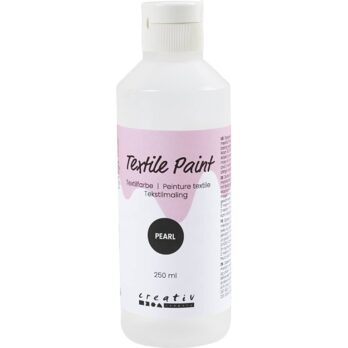 Tekstiilivärv, pärlmutter, läbipaistmatu, hõbedane, 250 ml / 1 pudel